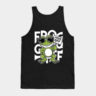 Frog Off | Warning Sign | T Shirt Design Tank Top